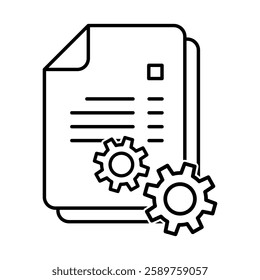 document management icon Linear symbol structure for use in designing infographics, illustrations, websites, and presentations.