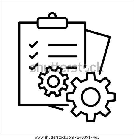 document management icon Linear symbol structure for use in designing infographics, illustrations, websites, and presentations.