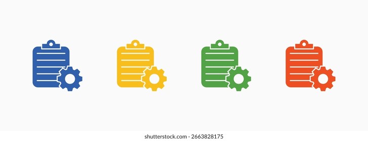 Document Management Icon Set Color Multiple Style Collection