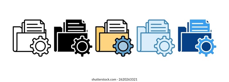 Document Management Icon Set Multiple Style Collection