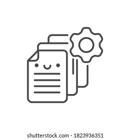Das Symbol für die Dokumentverwaltung ist schwarz. Ereignismanagement. Melden Sie sich für Web-Seite, mobile App, Button, Logo. Vektorisoliertes Element. Bearbeitbarer Hub