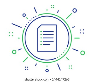 Document Management line icon. Information File sign. Paper page concept symbol. Quality design elements. Technology document button. Editable stroke. Vector