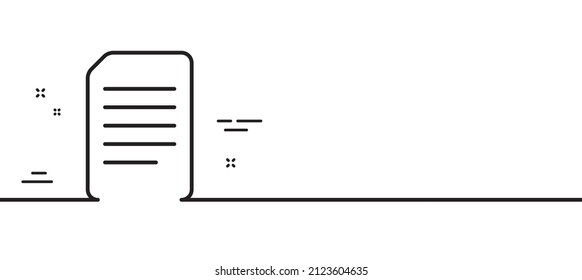Document Management line icon. Information File sign. Paper page concept symbol. Minimal line illustration background. Document line icon pattern banner. White web template concept. Vector
