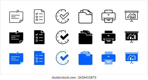 Document Management and Office Icon Set