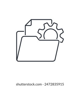Document management settings. Vector linear icon isolated on white background.