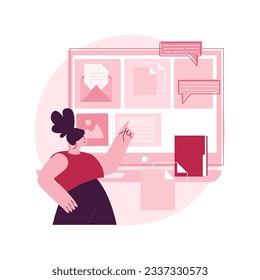 Document management soft abstract concept vector illustration. Document flow app, compound docs, cloud-based DMS, platform for sharing files online. manage business processes abstract metaphor.