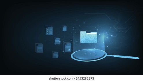 Document management system concept. Document management information system icon on the hand. organize, and manage digital documents. Centralized repository for storage, and distribution.