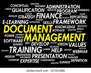 Document Management word cloud, business concept