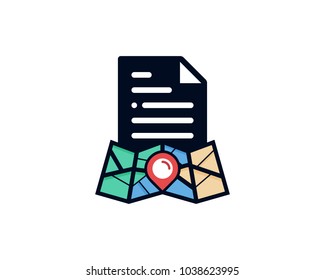 Document Map Icon Logo Design Element