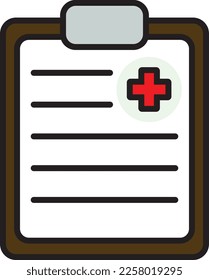 Document or medcal list color line icon, perfect use for website, design, pattern, etc.