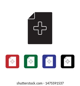 Document medical, file vector icon. Premium quality graphic design icon. One of the collection icons for websites, web design, mobile app
