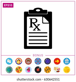 Document with Medical Prescription Icon
