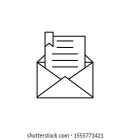 Document, message, email icon. Simple line, outline vector of information transfer icons for ui and ux, website or mobile application