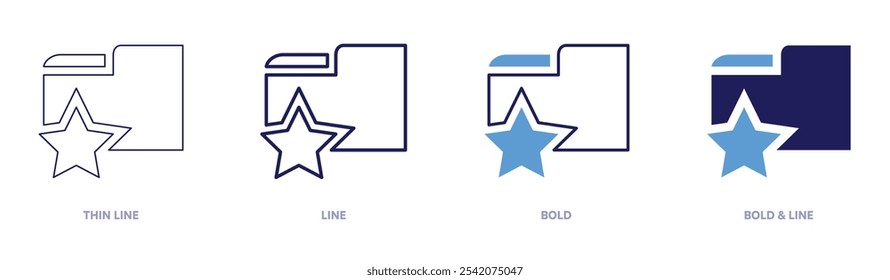 Icono de extracción de metadatos del documento en 4 estilos diferentes. Línea delgada, línea, negrita y línea negrita. Estilo duotono. Trazo editable.