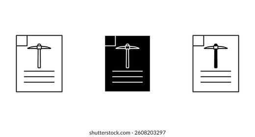 Document miner crypto icon in clean, modern style. Perfect for blockchain records, digital contracts, and crypto data. High-quality vector, fully editable and ready for any project.
