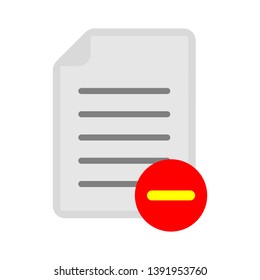 document with minus sign - delete icon
