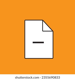 A document with a minus sign, denoting the action of deleting or removing a file or document.