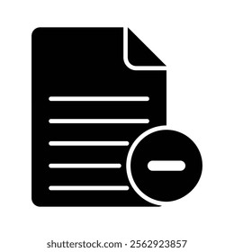 A document with a minus symbol, indicating file deletion
