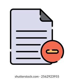 A document with a minus symbol, indicating file deletion