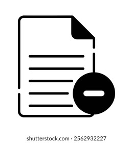 A document with a minus symbol, indicating file deletion