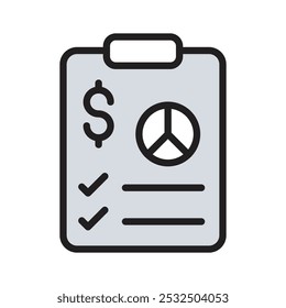 A document with money sign represents a payment record