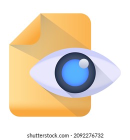 Document monitoring flat icon is visually perfect 