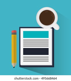 Document and mug of office and work design