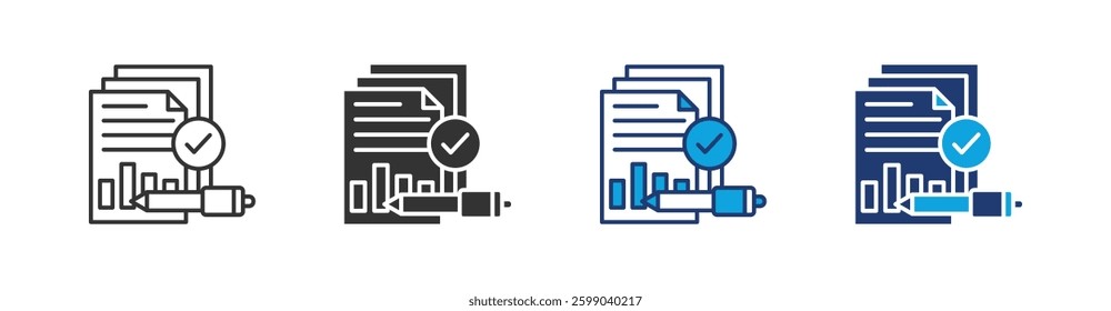 Document Multi Style Icon Set Vector