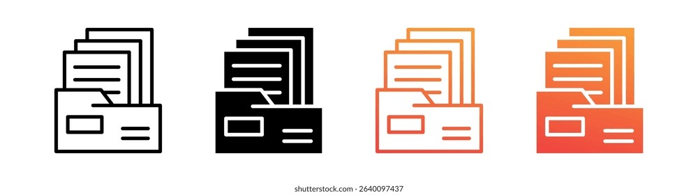Document Multi Style Icon Set Vector