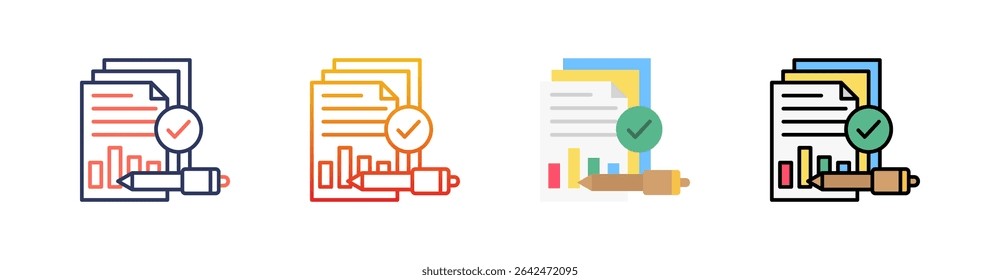 Document Multi Style Icon Set Vector