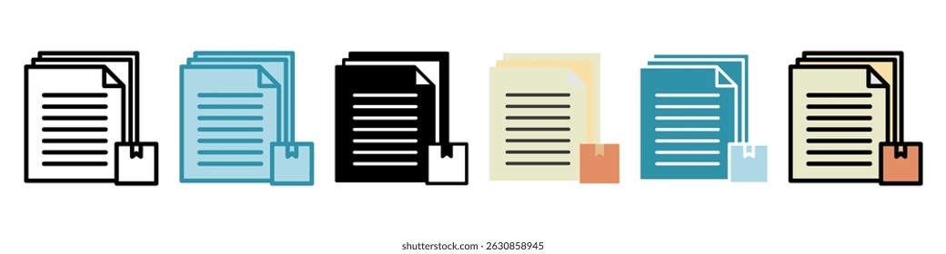 Document multi style, mini illustration icon set. use for modern concept, print, UI, UX kit, web and app development. Vector related to sales, logistic and ecommerce