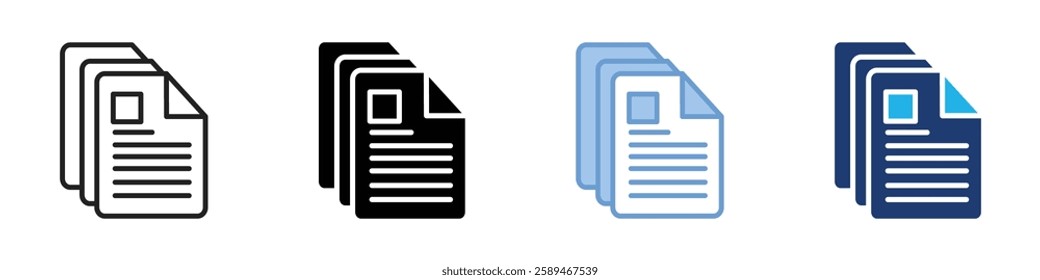 Document multi style. Simple illustration icon set.