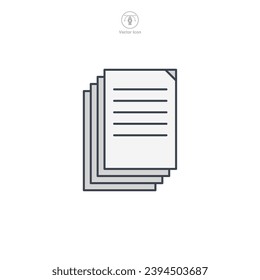 Document Multiple Pages Icon symbol vector illustration isolated on white background