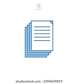 Document Multiple Pages Icon symbol vector illustration isolated on white background