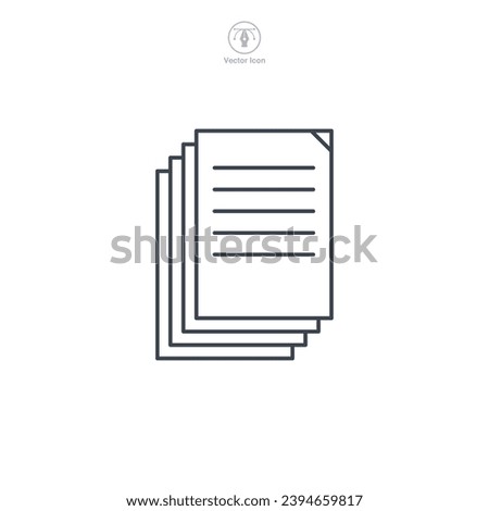 Document Multiple Pages Icon symbol vector illustration isolated on white background