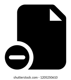 
Document with negative sign showing delete file
