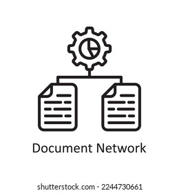 Document Network Vector Outline Icon Design illustration. Business And Data Management Symbol on White background EPS 10 File