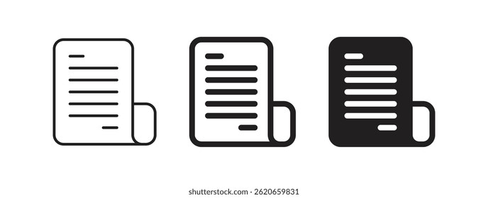 Document, newsletter, paper icon on white background