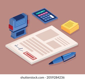 iconos de servicios de documentos y notarios