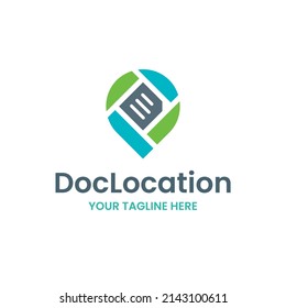 Document Note Book Read Write Pin Map Location Vector Abstract Illustration Logo Icon Design Template Element