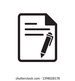 document, note with pen icon vector
