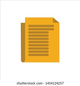 Document, Note, Report, Paper  Flat Color Icon. Vector icon banner Template
