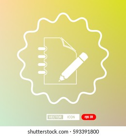 document, notepad, icon, vector