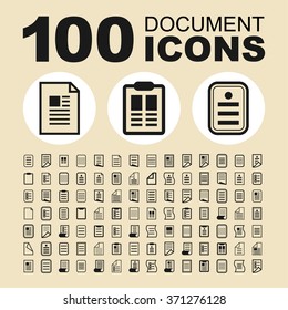 Document and office icons. Form pictogram. File vector graphic. Resume and contract design collection.