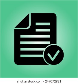 Document  with Ok  icon.