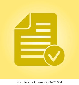 Document  with Ok  icon.