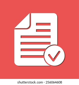 Document  with Ok  icon.