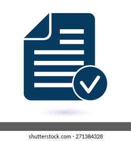 Document  with Ok  icon.
