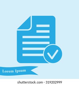 Document  with Ok  icon.