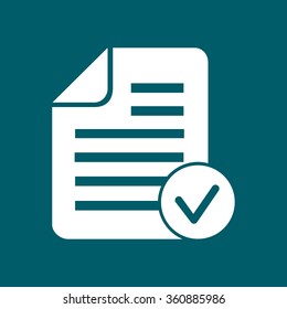 Document  with Ok  icon.